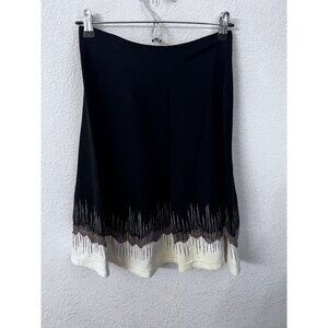 D. Exterior black white gold womens skirt made in Italy size medium